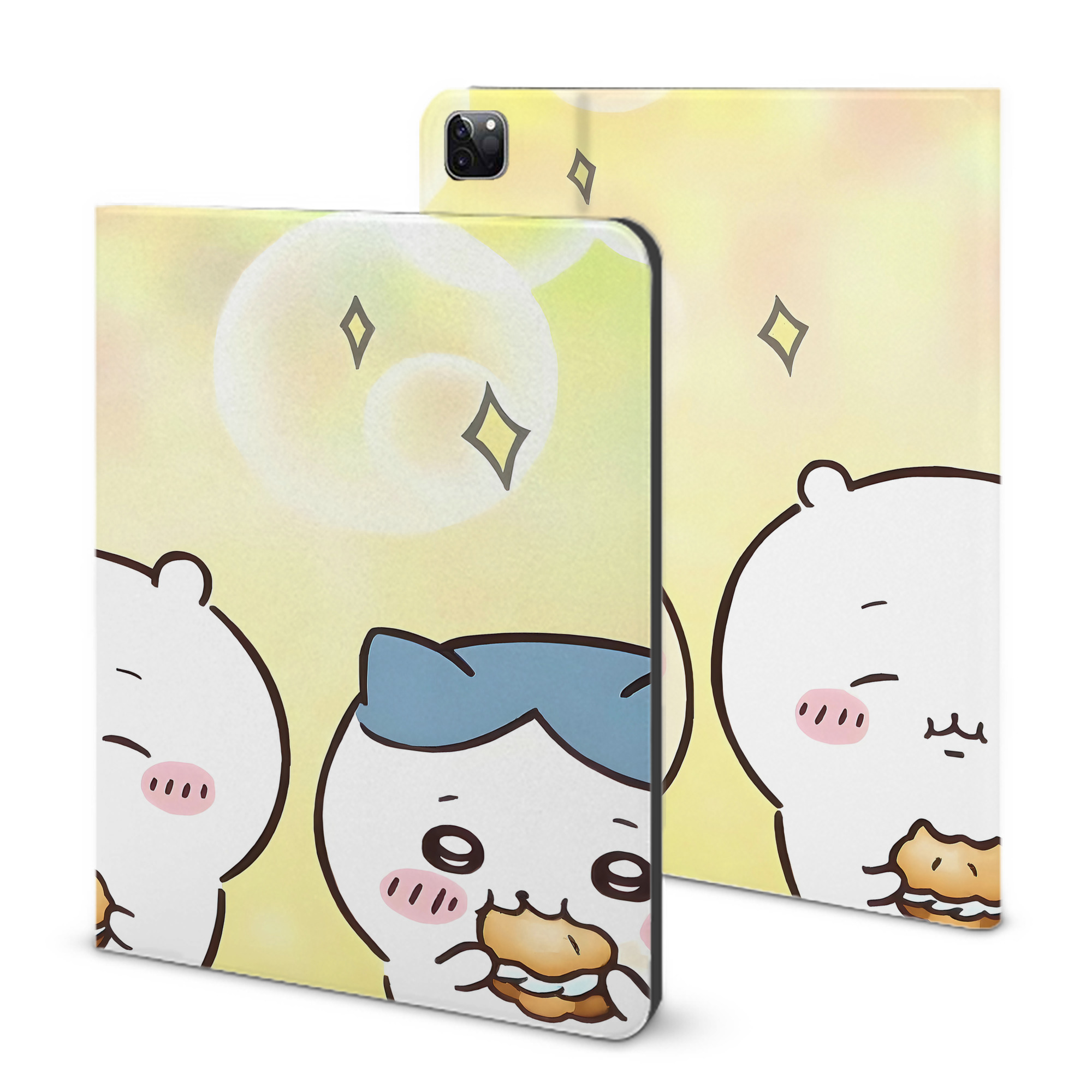 （画像用） ちいかわ Chii-kawa IPad ケース ブック型 PUレザー TPU 耐衝撃 軽量 薄型 ペン収納なし 全面保護 IPad 各モデル対応